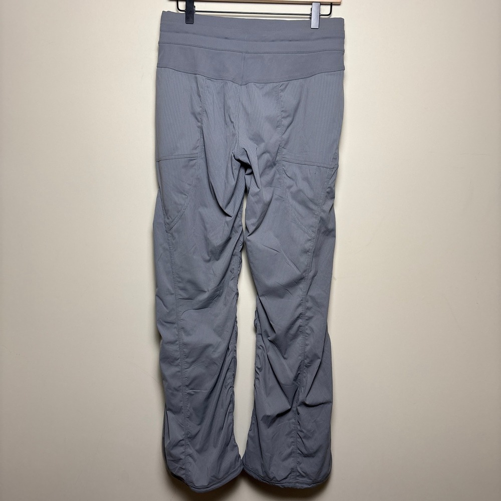 Lululemon Gray Pinstripe Dance Studio Drawstring Ruched Leg Jogger Pants Women 6 - Picture 5 of 9